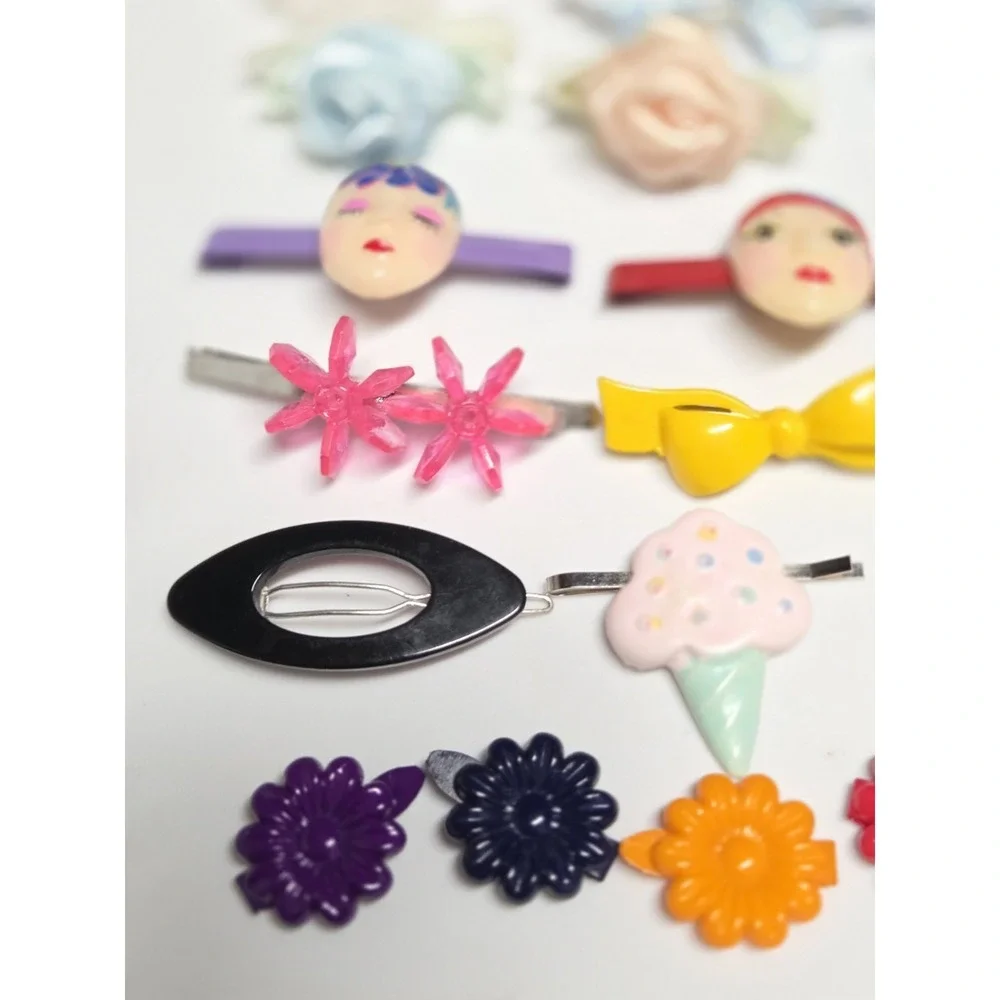 Vintage 80s 90s Hair Barrettes Claw Clips Scuncii Cabbage Patch Pin Mixed Lot